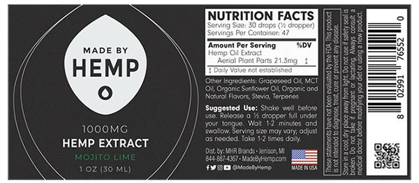 Made by Hemp Mojito Lime Hemp Extract